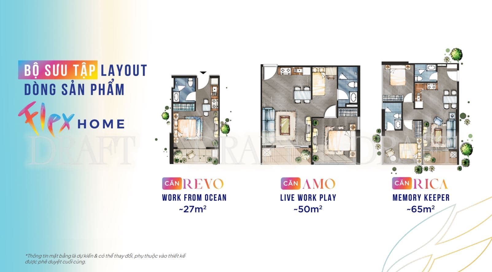 Căn Hộ Rica (55-60m²), 2 Phòng Ngủ Tòa The Sanhôme Và Tòa The Paramount